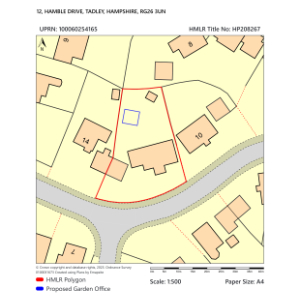 OS MasterMap Colour A4 1:1,250 4ha PDF Location Plan - sample image